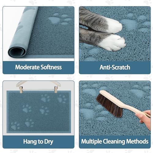 Darkyazi Cat Litter Box Mat for Floor Litter Trapping Mat Non-Slip Backing - Image 4
