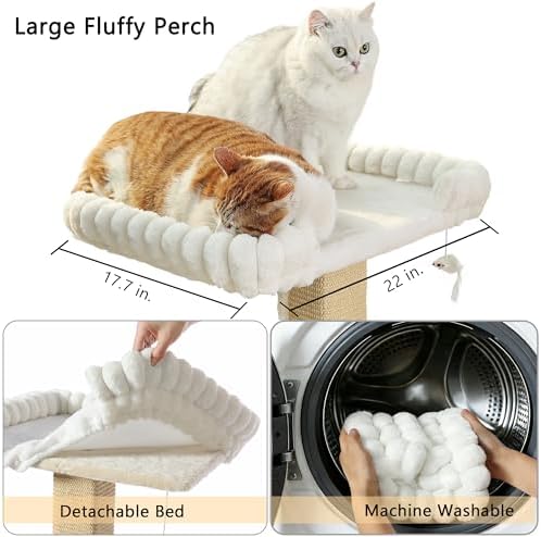 Cat Scratching Post with Large Window Perch, 47-Inch Tall Sisal Cat Tree - Image 5