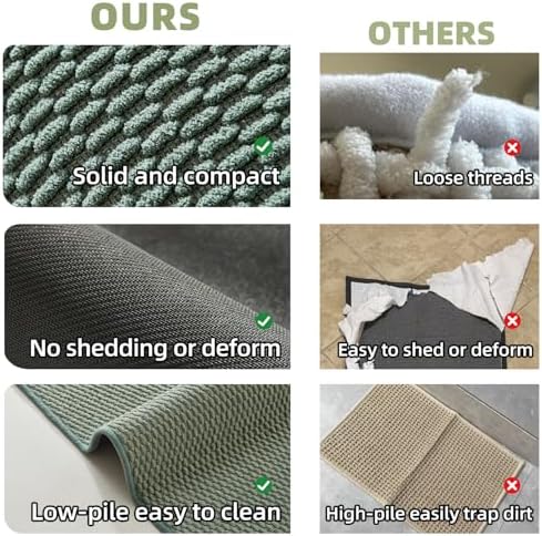 TYUU Bathroom Rugs Non Slip Washable, Super Absorbent Thin Bath Mat Quick Dry - Image 6