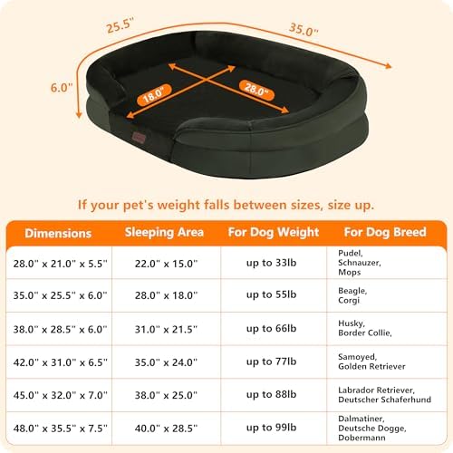 Dwanton Orthopedic Waterproof Medium Dog Bed Sofa, Gel Memory Foam - Image 4