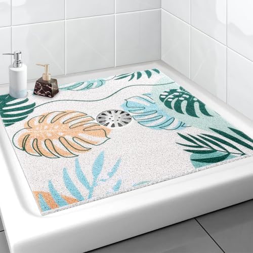 Square Shower Mat, Yonala 32 x 32 Inch Stylish Non Slip Shower Mats by Yonala