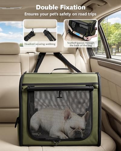 Dog Car Carrier Light Weight 24×17.7×20.5in, Foldable Dog Carrier - Image 3