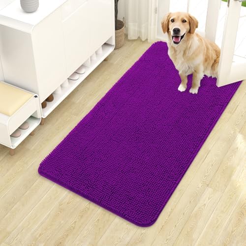 OLANLY Dog Door Mat for Muddy Paws 40x24, Super Absorbent Chenille Mud Mat by OLANLY