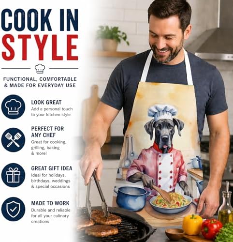 Caroline's Treasures Great Dane The Chef Apron Cooking Kitchen Server Baking - Image 2