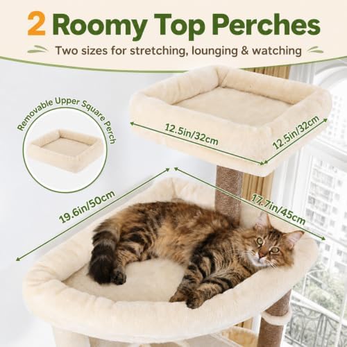 Globlazer Extra Tall Cat Tree for Large Cats, Heavy Duty Tower - Image 4