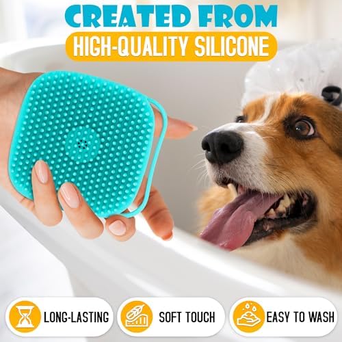 Dog Scrubber with Soap Dispenser, Refillable Silicone Brush - Image 3