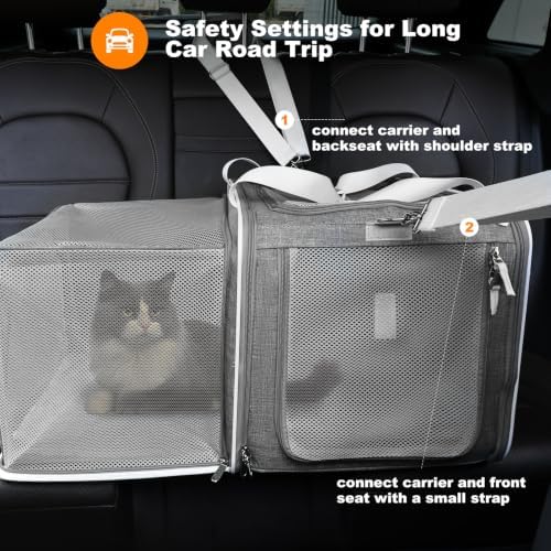pidipiti 20x14x14 Expandable Large cat car Travel Carrier - Image 6