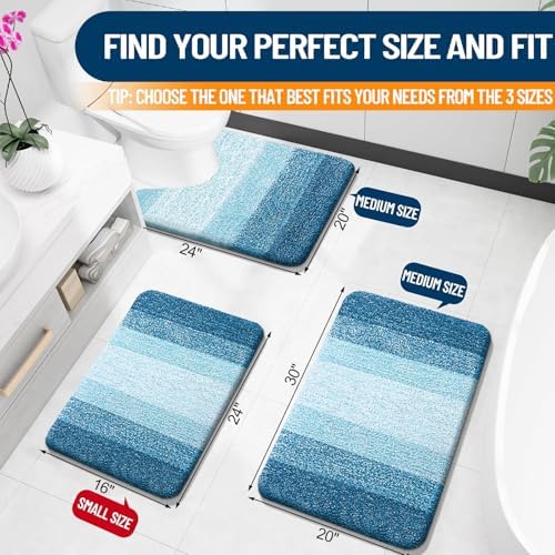 OLANLY Small Bathroom Rugs 24x16, Extra Soft Absorbent Microfiber Bath Rugs - Image 2