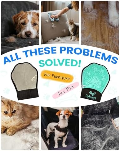 Pet Hair Removal Glove for Dogs & Cats, Double-Sided Grooming Glove - Image 2