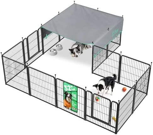 FXW Rollick Dog Playpen with Sun Shade, 16 Panels by FXW