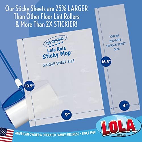 LOLA Rola PET Hair Remover Sticky Mop, Giant Floor Lint Roller, 9.5" x 3.5" - Image 2
