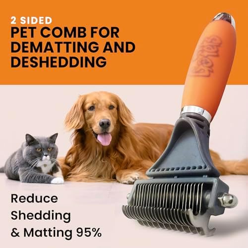 GoPets 2-in-1 Deshedding & Dematting Comb & Grooming Brush - Image 2