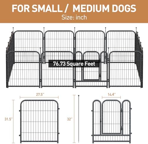 Metal Dog Playpen 32in H 24 Panels Heavy Duty Dog Fence - Image 2