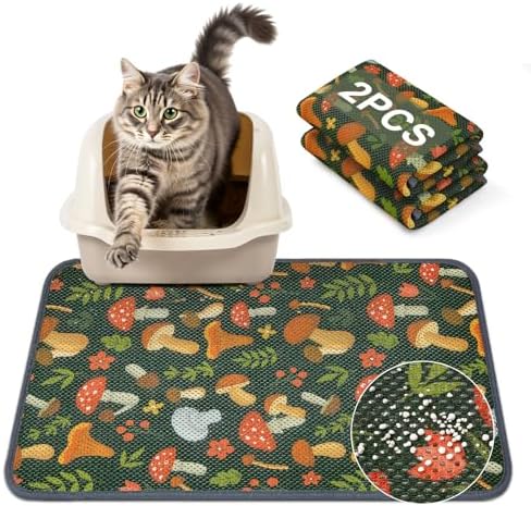 Unicorn Catcher 24X15in 2packCat Litter Mat Machine Washable Soft 3D Air Mesh by UnicornCatcher