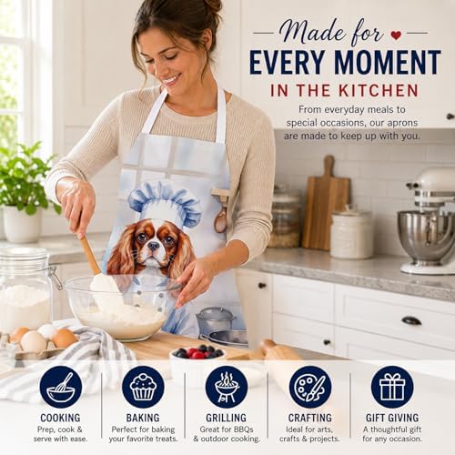 Caroline's Treasures Cavalier Spaniel The Chef Apron Cooking Kitchen Server - Image 6