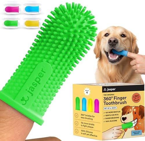 Jasper Dog Toothbrush, 360° Finger Toothbrush by OralWellnessforPets