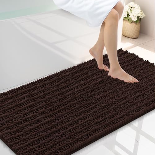 Smiry Bathroom Rugs 44X24, Extra Soft Rubber Backing Chenille Bath Mats by Smiry