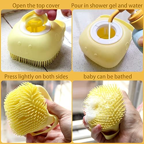 Pet Bath Brush Dog Shampoo Dispenser Dog Bath Brush Scrubber - Image 4