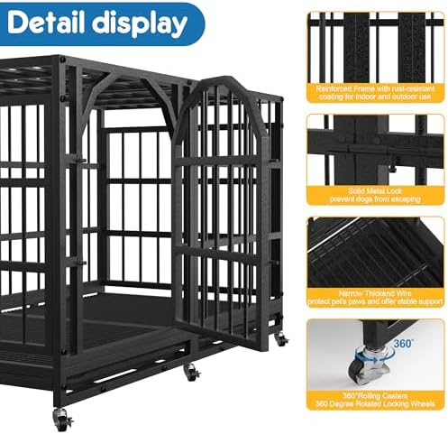 Asee'm 42 Inch Heavy Duty Dog Crate - Image 3