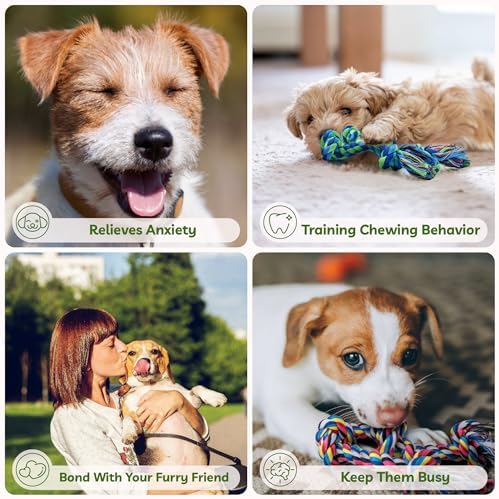 2 Pack Dog Rope Toy for Small Dogs, Durable Cotton Puppy Teething Toys - Image 6