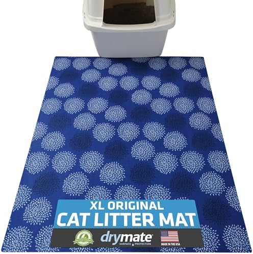 Drymate Cat Litter Box Mat, Litter Trapping Mat, Dark Blue, 29x36 XL by Drymate