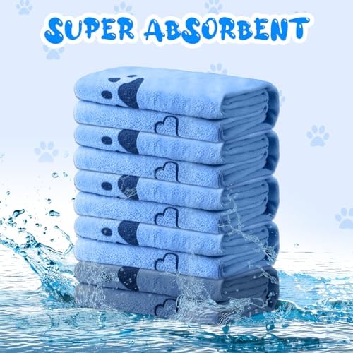 Tatuo 12 Pcs Dog Grooming Towels 28 x 55 Inch Microfiber Drying Pet Bath Towels - Image 4