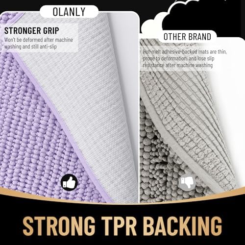 OLANLY Thick Chenille Bathroom Runner Rugs Mats 47x20 - Image 5