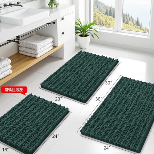 Smiry Bathroom Rugs 40X32, Extra Soft Rubber Backing Chenille Bath Mats - Image 2