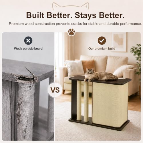 Cat Corner Side Table Scratcher, 3-in-1 Sofa Protector from Cat Claws - Image 4