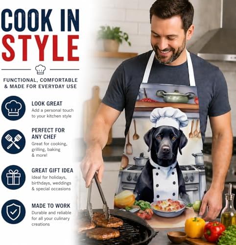 Caroline's Treasures Black Labrador Retriever The Chef Apron Cooking Kitchen - Image 2