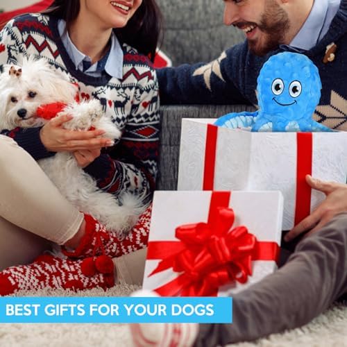 Letsmeet Squeaky Dog Toys Octopus Stuffed Crinkle Toy, Puppy Chew Toys - Image 7