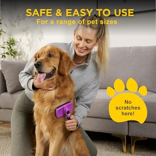 Deshedding Dog Brush for Shedding – Self Clean Cat Brush Deshedding & Grooming - Image 4