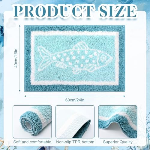 Boao Ocean Bathroom Rug Sardine Bath Mat, 24 x 16 Inches - Image 2