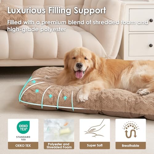 EHEYCIGA Washable XL Dog Beds Large Sized Dog, 41x27 Inch Pet Bed - Image 2