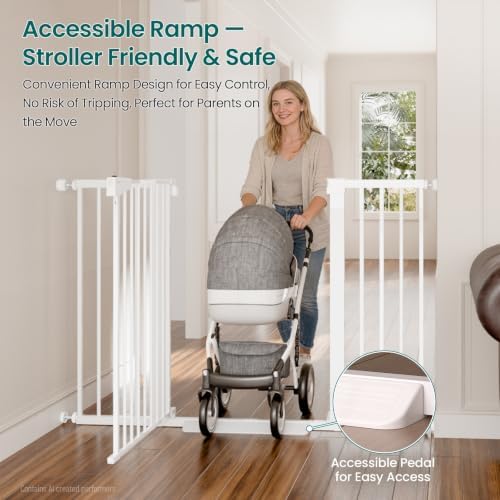 Cumbor 36" Extra Tall Baby Gate, 30-54" Wide Dog Gates - Image 6