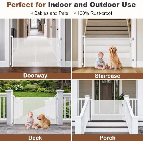 GRENFU Reinforced 50" Wide Retractable Baby Gates, Prevent Crawling Under - Image 4