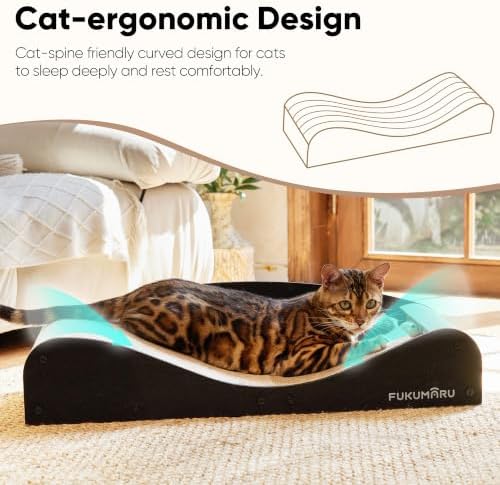 FUKUMARU Cardboard Cat Scratcher Bed, Extra Large 29.1 Inch Cat Scratch Pad - Image 2