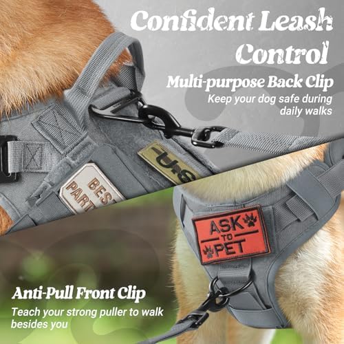 rabbitgoo Tactical Dog Harness for Medium, Heavy Duty Military No Pull Vest - Image 3