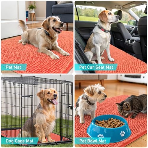 OLANLY Dog Door Mat for Muddy Paws 50x30, Super Absorbent Chenille Mud Mat - Image 7