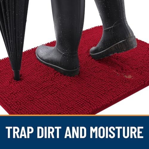 OLANLY Dog Door Mat for Muddy Paws 47x17, Super Absorbent Chenille Mud Mat - Image 2