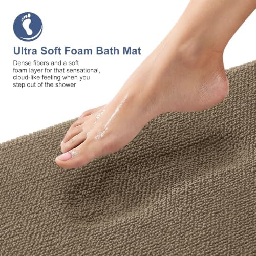OLANLY Memory Foam Bathroom Runner Rugs 40x24, Absorbent Long Bath Mat - Image 2