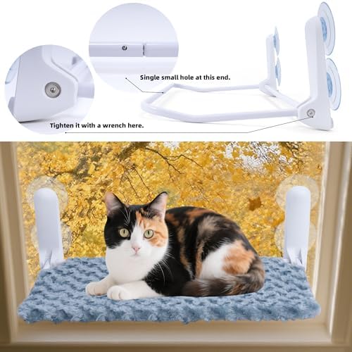 YUNIQUE Cat Window Perch, Upturned Edge Bracket, Portable Wall Hammock - Image 3