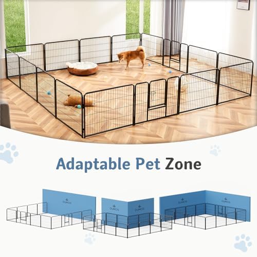 DUMOS Dog Playpen 24 Inch 24 Panels Indoor Outdoor Metal Pet Fence - Image 6