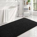 Ophanie Black Bathroom Rugs 48x20, Soft Chenille Bath Mat, Non Slip Absorbent by Ophanie
