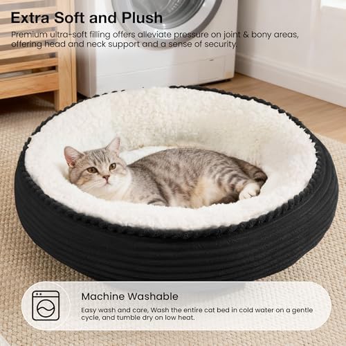 Love's cabin Round Donut Cat and Dog Cushion Bed, 20in Pet Bed - Image 7