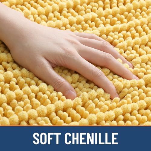 Smiry Bathroom Rugs 48X32, Extra Soft Rubber Backing Chenille Bath Mats - Image 4