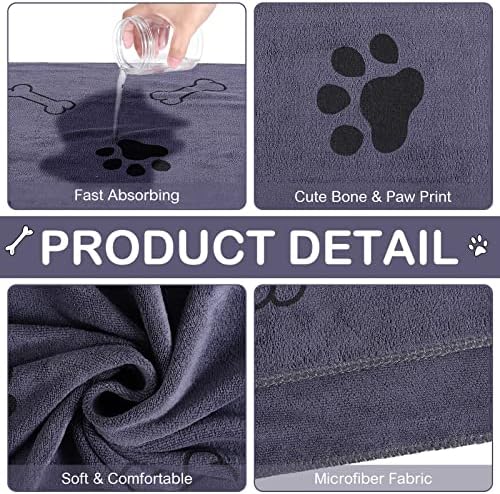 Chumia 8 Pcs Dog Towel for Drying, 18 x 28 Inch, Dog Paw and Bone - Image 3