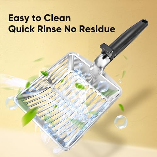 Large Metal Cat Litter Scoop w/ Deep Shovel, Dual-Size Holes & Hanging Hook - Image 5