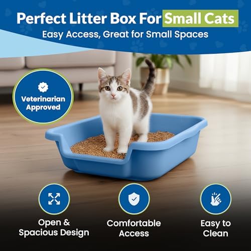 KittyGoHere Senior Cat Litter Box, Small Litter Pan, Small Little Boy Blue - Image 2
