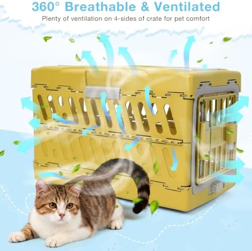 Collapsible Cat Carrier Hard, Plastic Hard-Shell Pet Carrier Travel - Image 5